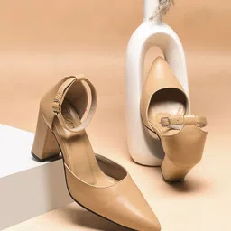 JM Looks Women Pumps Block Heels with Buckles-13