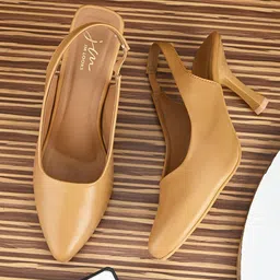 JM Looks Pointed Toe Kitten Heel Pumps-29