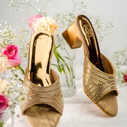 NR By Nidhi Rathi Ethnic Embellished Block Heels-17