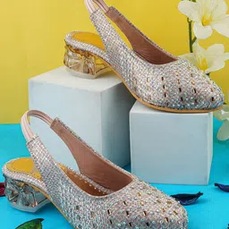 BAESD Girls Embellished Round Toe Block Heeled Pumps-image-55