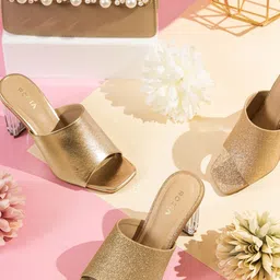 Rocia Textured Open Toe Block Heels-3