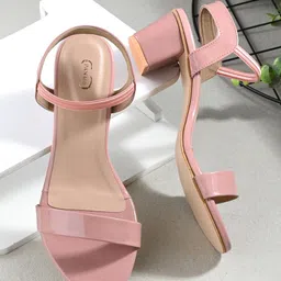 PANAHI Open Toe Block Heels With Backstrap-3