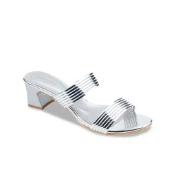 Ozuri Striped Open Toe Block Heels image 3