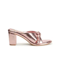 ELLE Knotted Open Toe Party Block Heels image 4