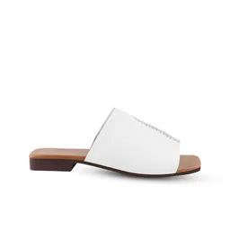 Try Me Textured No Back Strap Open Toe Flats image 5