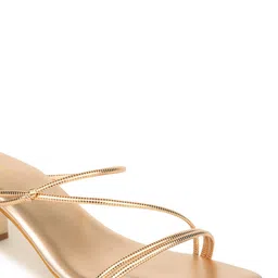 Shezone Textured Open Toe Block Heels image 3