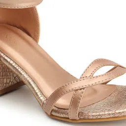 ICONICS Textured Open Toe Block Heels image 2