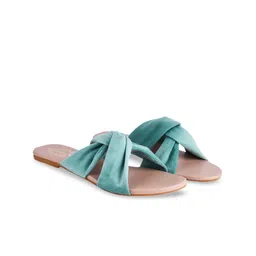 Shoetopia Girls Printed Open Toe Flats with Bows image 2