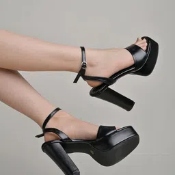 Shoetopia Girls Open Toe Platform Heels-9