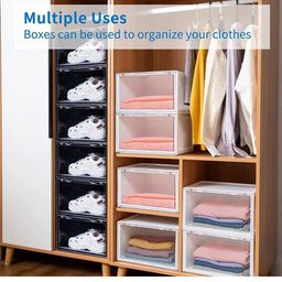Sasimo Set Of 6 Black Solid Shoes Organisers-image-18