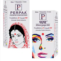 PERPAA Maroon Velvet Kumkum Bindi Box with 15 Flaps - Size 7-4