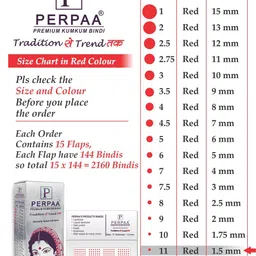 PERPAA Red Velvet Kumkum Bindi Box with 15 Flaps - Size 11 image 3