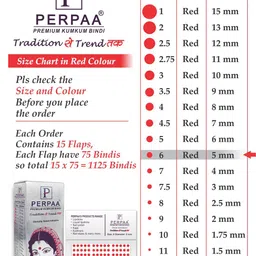 PERPAA Red Velvet Kumkum Bindi Box with 15 Flaps - Size 6 image 4