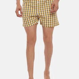 Ajile by Pantaloons Men Yellow & White Checked Cotton Boxers-image-90