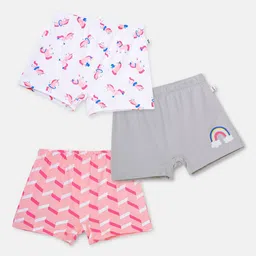 You Got Plan B Girls Pack Of 3 Printed High Rise Pure Cotton Boxer-Style Briefs-image-79