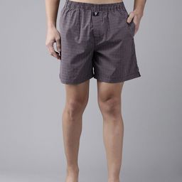 Van Heusen Men Pack of 2 Checkered Side Pocket Superior Lustre Boxer Shorts-picture-18