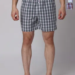 URBAN SCOTTISH Pack Of 3 Checked Cotton Boxers USBX2468-image-67
