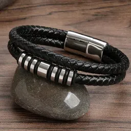 Fashion Frill Men Silver-Plated Wraparound Bracelet-image-90