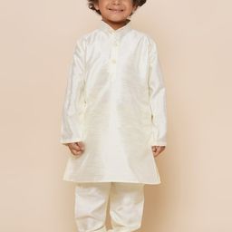 Aj DEZInES Boys Band Collar Regular Kurta with Pyjamas-38