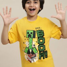 Kids Ville Boys Minecraft-Printed Pure-Cotton T-Shirt-image-39