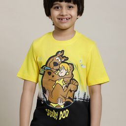 Kids Ville Boys Scooby Doo Printed Pure Cotton Round Neck Tshirt-image-100