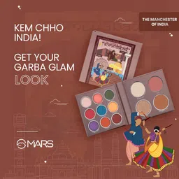 MARS 9 Eyeshadow Palette with 1 Highlighter & Blusher With Bronzer & Compact Powder-16g image 2
