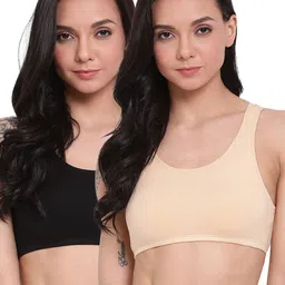 LYRA Pack Of 2 Cotton Spandex Beginner Bra with 4 way Stretch-image-17