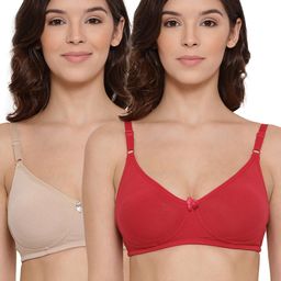 LYRA Pack Of 2 Combed Cotton Seamless Moulded Encircled Bra-image-59