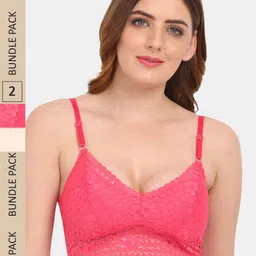 Amour Secret Pack of 2 Floral Bralette Lightly Padded Bra PD53162-image-70