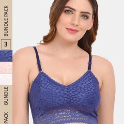Amour Secret Pack of 3 Floral Bralette Lightly Padded Bra PD53162-image-21