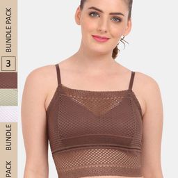 Amour Secret Pack Of 3 Floral Bralette Lace Bra-image-98