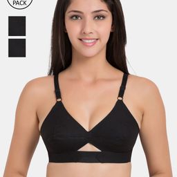 Centra Pack Of 3 Black Cotton Everyday Bra-picture-26