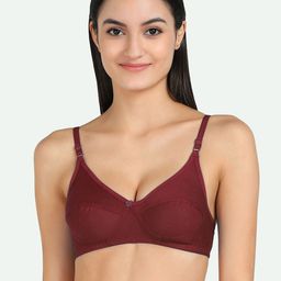 AROUSY Maroon Solid Minimizer Bra-48