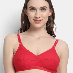 VStar Red double-layered cone-shaped Cotton Bra-picture-29