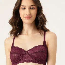 Leading Lady Women Pack Of 2  Floral Non Padded Nylon Bralette Bra-24