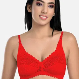 StyFun Pack Of 2 Pink & Red Non Padded & Non Wired Floral Bra-2