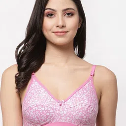 College Girl Pink & Peach-Coloured Pack Of 3 Floral Cotton Bra-picture-29