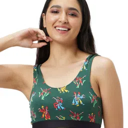 bummer Printed Non Padded Moisture Wicking Rapid-Dry Workout Sports Bra - Full Coverage-picture-37