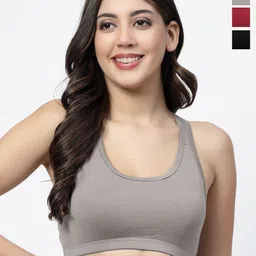Docare Pack Of 3 Full Coverage Super Support Medium Support All Day Comfort Workout Bras-9