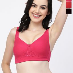College Girl Pack Of 3 Full Coverage Non Padded T-shirt Bra With All Day Comfort-image-86