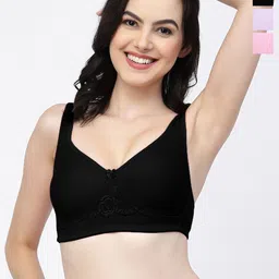 College Girl Pack of 3 Lightly Padded Cotton T Shirt Bras With All Day Comfort-image-42