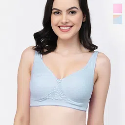 College Girl Pack of 3 Lightly Padded Cotton T Shirt Bras With All Day Comfort-image-58