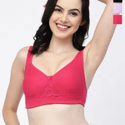 College Girl Pack Of 3 Full Coverage Cotton T-shirt Bra With All Day Comfort-image-27