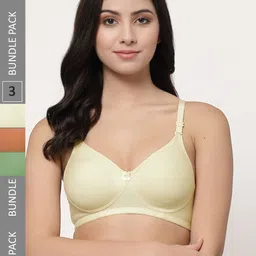 Docare Pack Of 3 Lightly Padded Full Coverage Cotton T-shirt Bra With All Day Comfort-image-91