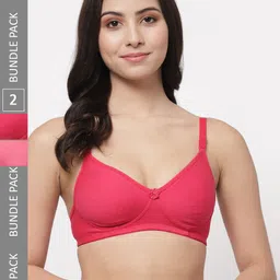 Docare Pack Of 2 Full Coverage Lightly Padded Cotton T-Shirt Bras With All Day Comfort-17