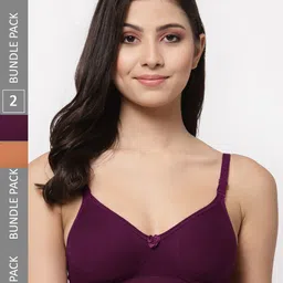 Docare Pack of 2 Full Coverage Lightly Padded Cotton T-Shirt Bras With All Day Comfort-image-58