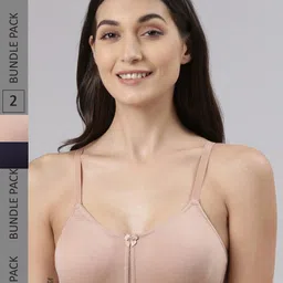 Dollar Missy Pack of 2  Cotton Wire-Free Full Coverage Bra-46