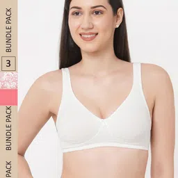 Inner Sense Pink & White Pack of 3 Organic Cotton  Bra-image-34