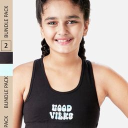 You Got Plan B Green & Coral Graphic Bra-45
