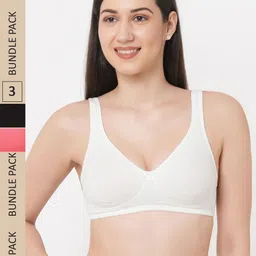 Inner Sense Black & Pink Pack of 3 Organic Cotton Bra-image-99